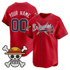 Custom Atlanta Braves x One Piece Red BFRAILEY Vapor Premier Limited Jersey - Stitched