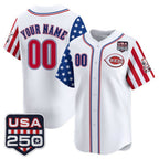 Custom Cincinnati Reds America 250 Edition Vapor Premier Limited White BFRAILEY Stitched Jerseys
