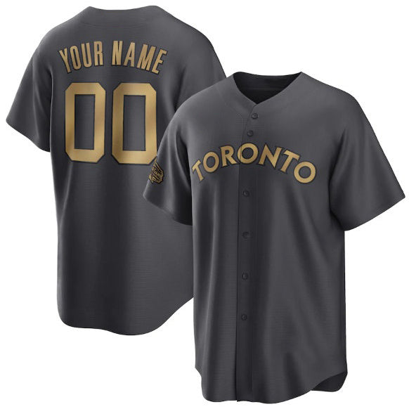 Custom Toronto Blue Jays Active Player Charcoal BFRAILEY 2022 All-Star Cool Base Stitched Jersey