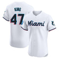 Miami Marlins #47 John King Player White BFRAILEY Home Limited Elite Stitched Jerseys