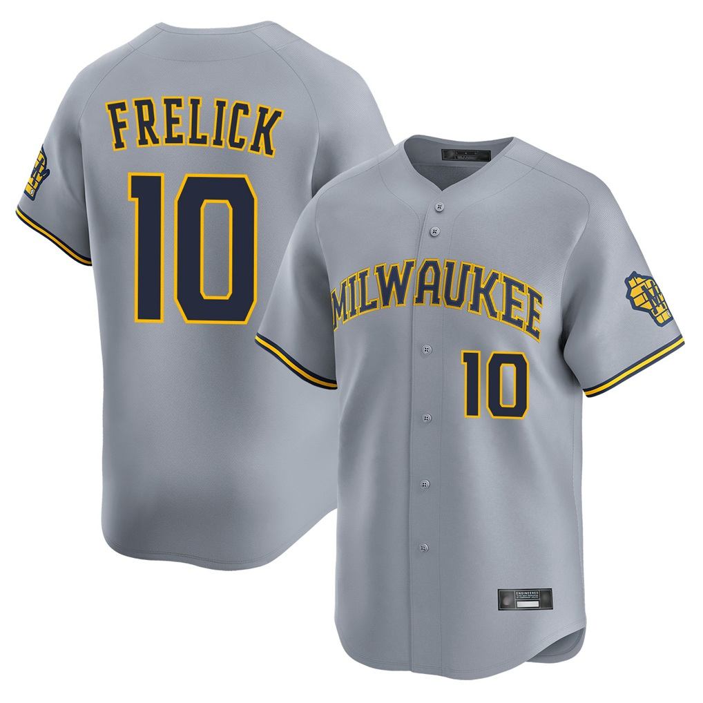 Milwaukee Brewers #10 Sal Frelick Player Gray BFRAILEY Home Limited Stitched Jerseys