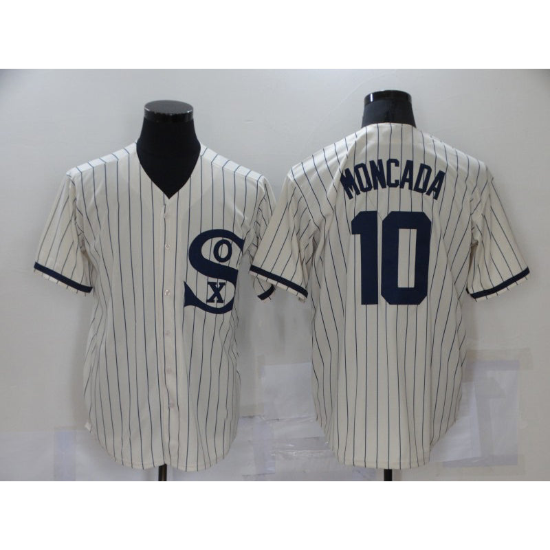 Chicago White Sox #10 Yoan Moncada 2021 Cream BFRAILEY Field of Dreams Name Cool Base Stitched Jersey