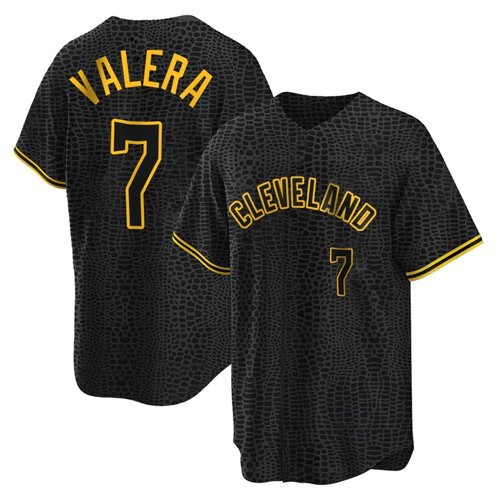 Cleveland Guardians #7 George Valera Player Black BFRAILEY Snake Skin City Home Game Stitched Jerseys