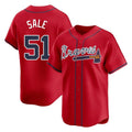 Atlanta Braves #51 Chris Sale Player Red BFRAILEY Limited Home Game Stitched Jerseys