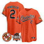 Baltimore Orioles #2 Gunnar Henderson Player Orange BFRAILEY 30th Anniversary of 2131 Home Game Stitched Jerseys