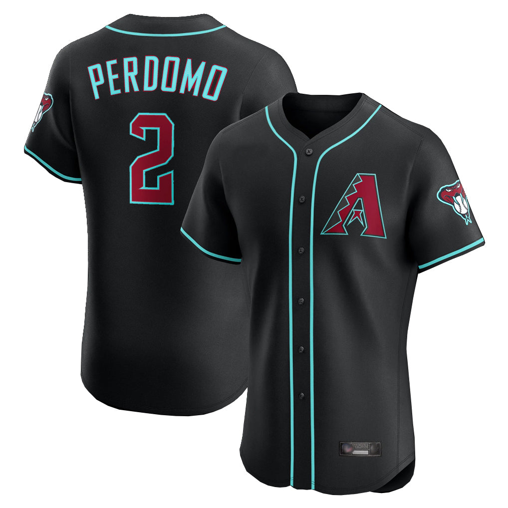 Arizona Diamondbacks #2 Geraldo Perdomo Player Black BFRAILEY Limited Elite Home Game Stitched Jerseys