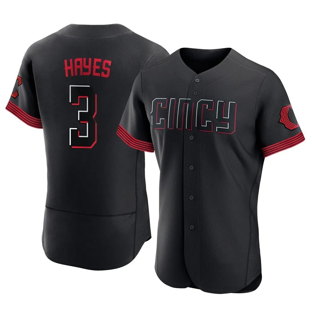 Cincinnati Reds #3 Ke'Bryan Hayes Player Black BFRAILEY City Connect Limited Elite Home Stitched Jerseys
