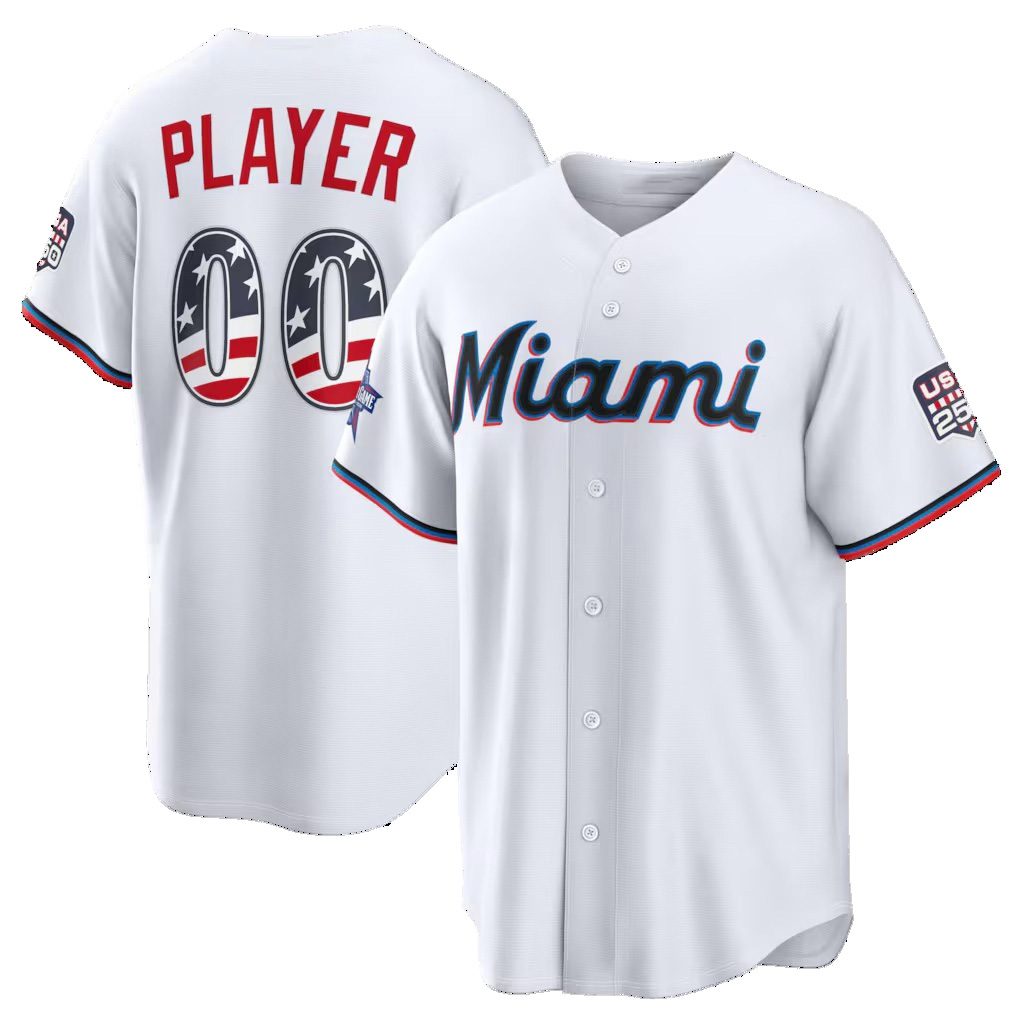 Custom Miami Marlins 2026 All-Star Edition Stars & Stripes White BFRAILEY Stadium Pick-A-Player Jersey