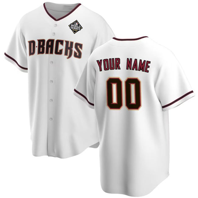 Custom Arizona Diamondbacks Active Player White BFRAILEY 2023 World Series Home Cool Base Stitched Jersey