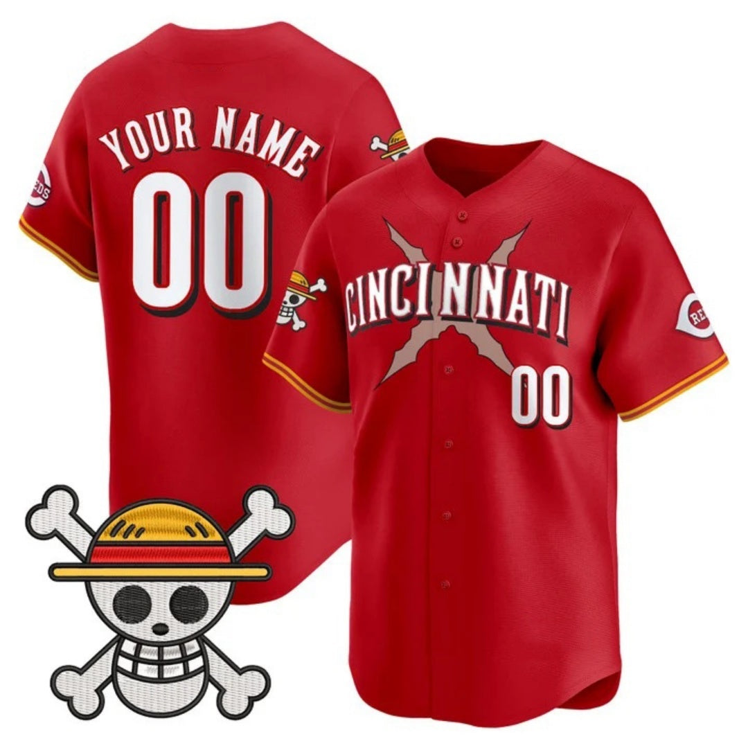 Custom Cincinnati Reds x One Piece Red BFRAILEY Vapor Premier Limited Jersey - Stitched