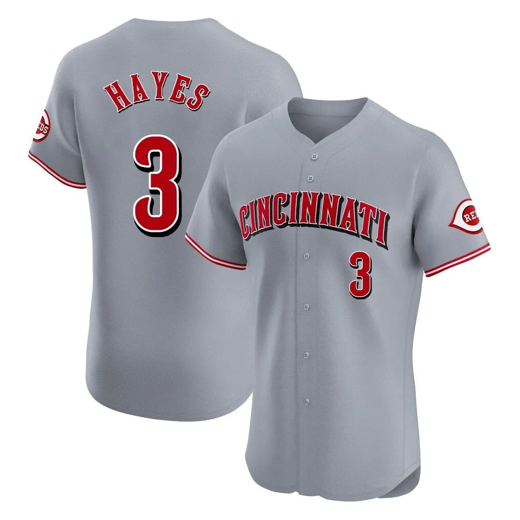 Cincinnati Reds #3 Ke'Bryan Hayes Player Gray BFRAILEY Limited Elite Home Stitched Jerseys