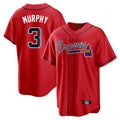 Atlanta Braves #3 Dale Murphy Player Red BFRAILEY Home Game Stitched Jerseys