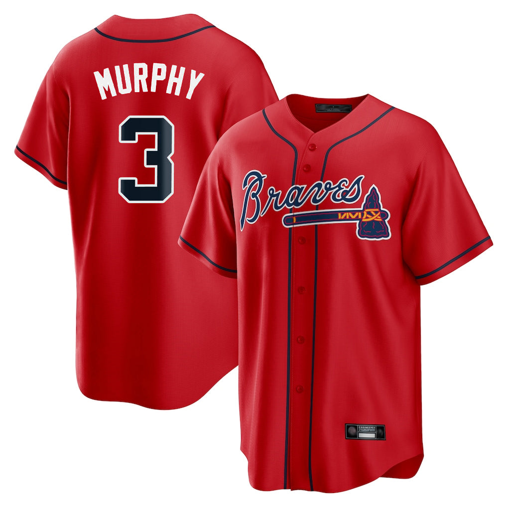 Atlanta Braves #3 Dale Murphy Player Red BFRAILEY Home Game Stitched Jerseys