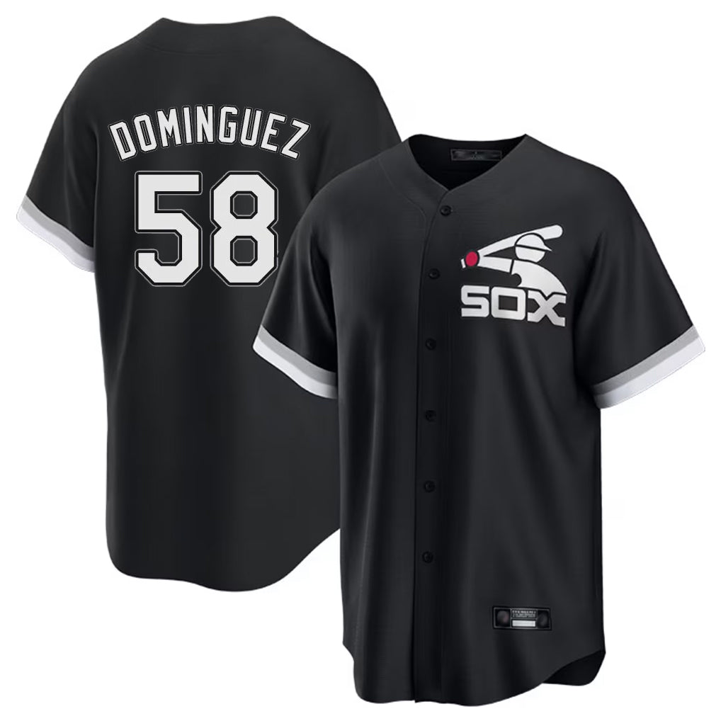 Chicago White Sox #58 Seranthony Dominguez Player Black BFRAILEY Spring Training Game Stitched Jerseys