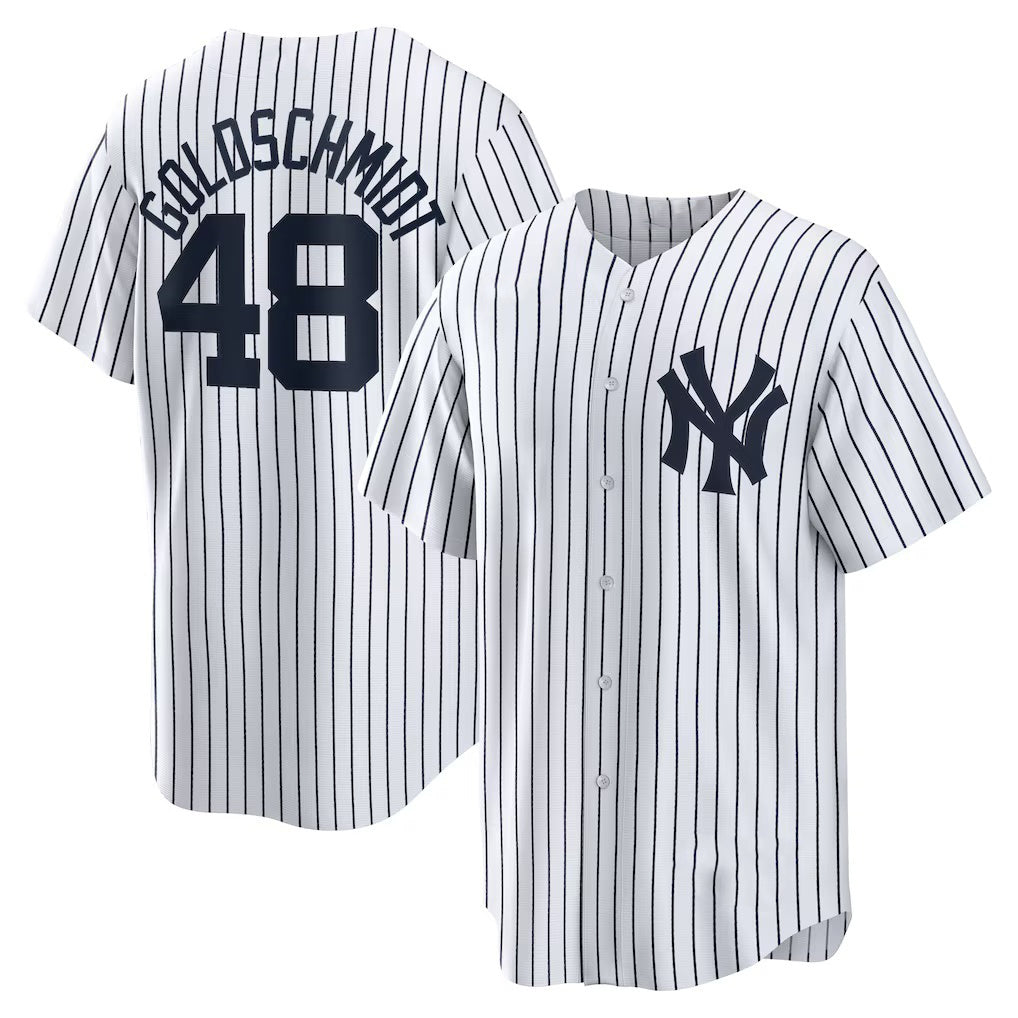New York Yankees #48 Paul Goldschmidt White BFRAILEY Home Replica Jersey
