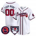 Custom Atlanta Braves 2024 Spring Training Patch Vapor Premier Limited Jersey ¨C White BFRAILEY