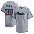 Miami Marlins #39 Eury Perez Player Gray BFRAILEY Home Limited Stitched Jerseys