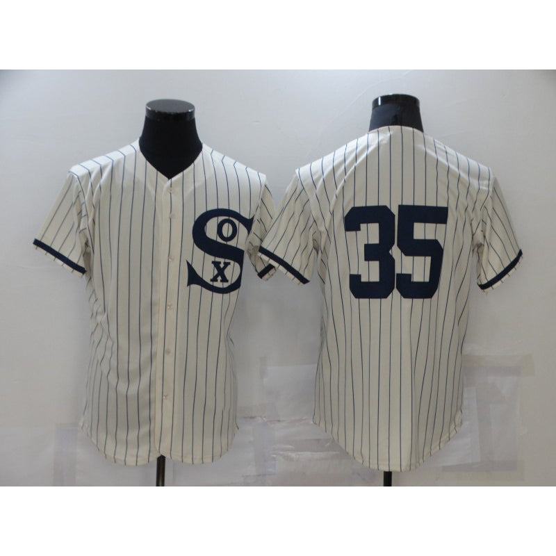 Chicago White Sox #35 Frank Thomas 2021 Cream Navy BFRAILEY Field of Dreams Flex Base Stitched Jersey