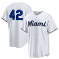 Miami Marlins #42 Jackie Robinson White BFRAILEY Home 2025 Day Replica Jersey