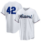 Miami Marlins #42 Jackie Robinson White BFRAILEY Home 2025 Day Replica Jersey