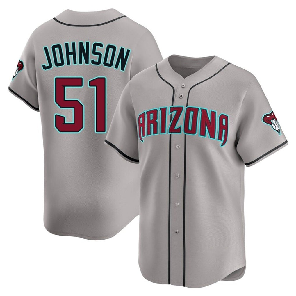 Arizona Diamondbacks #51 Randy Johnson Player Gray BFRAILEY Road Limited Home Game Stitched Jerseys