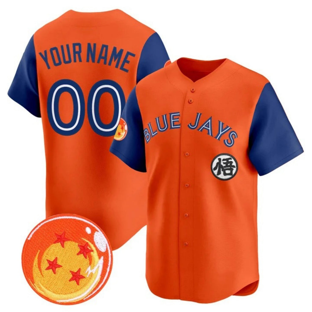 Custom Toronto Blue Jays x Dragon Ball Royal Orange BFRAILEY Vapor Premier Limited Jersey - All Stitched
