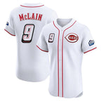 Cincinnati Reds #9 Matt McLain Player White BFRAILEY Speedway Classic Limited Elite Home Stitched Jerseys