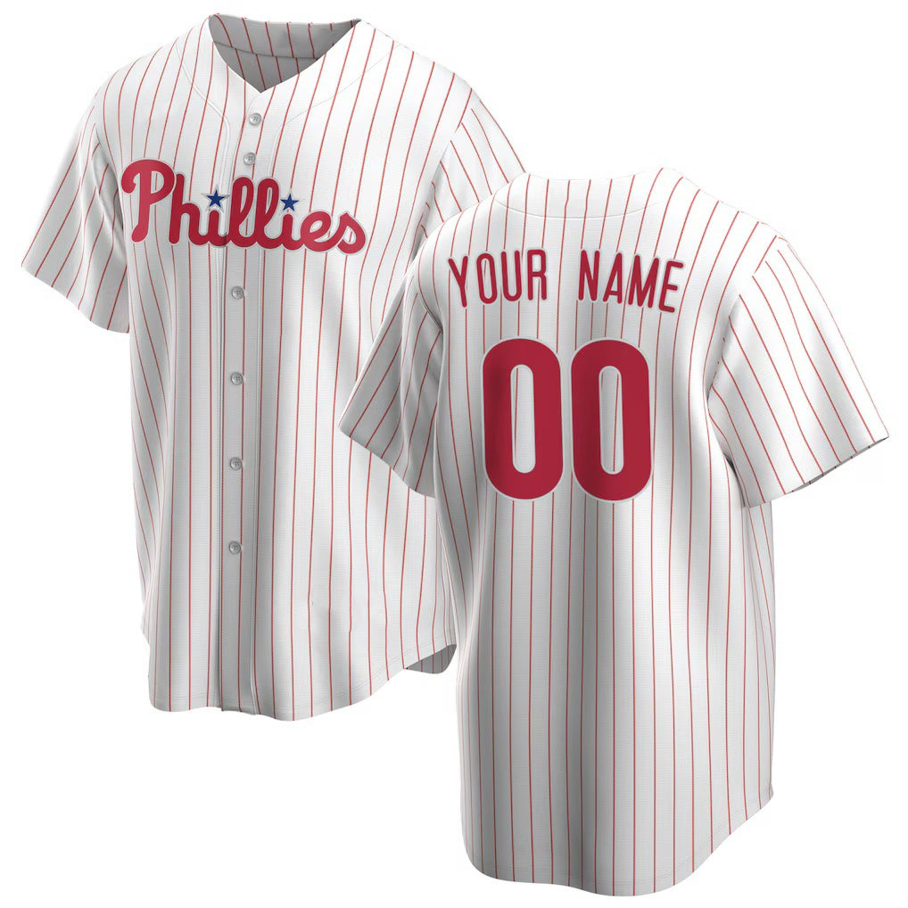 Custom Philadelphia Phillies White BFRAILEY Home Replica Jersey