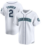 Seattle Mariners #2 Justin Turner White BFRAILEY 2024 Home Limited Stitched jersey