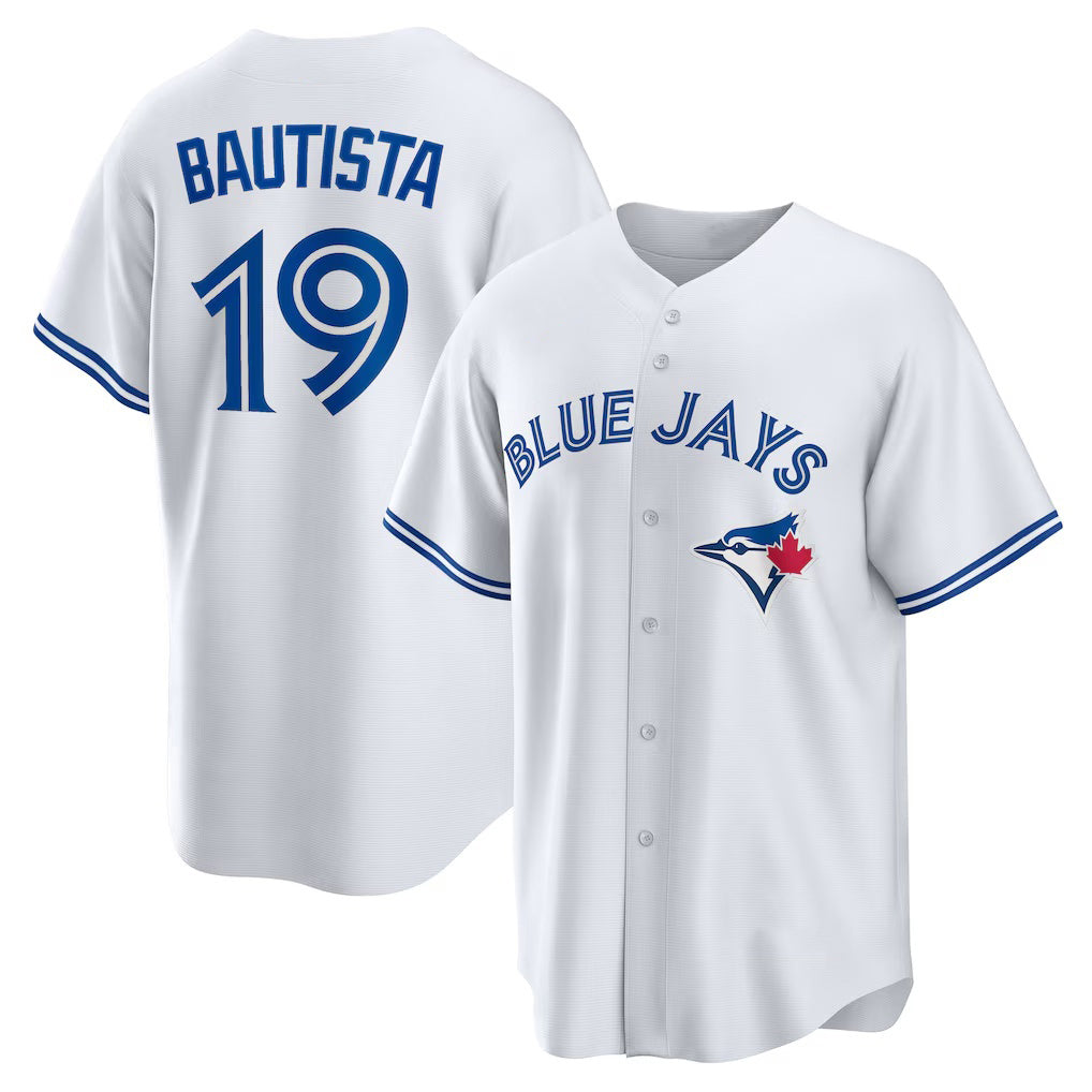Toronto Blue Jays #19 Jose Bautista White BFRAILEY Home Retired Player Replica Jersey