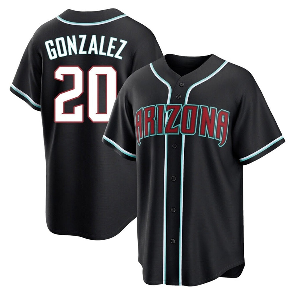 Arizona Diamondbacks #20 Luis Gonzalez Player Black BFRAILEY Home Game Stitched Jerseys