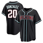 Arizona Diamondbacks #20 Luis Gonzalez Player Black BFRAILEY Home Game Stitched Jerseys