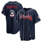 Atlanta Braves #3 Dale Murphy Player Navy BFRAILEY USA 250 Fourth Of July Limited Home Game Stitched Jerseys