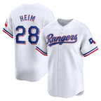Texas Rangers #28 Jonah Heim White BFRAILEY Home Limited Player Jersey