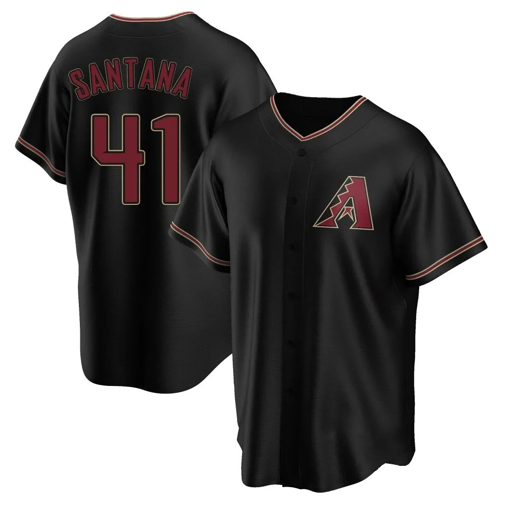 Arizona Diamondbacks #41 Carlos Santana Player Black BFRAILEY Limited Home Stitched Jerseys