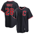 Cleveland Guardians #28 Tanner Bibee Player Navy BFRAILEY Home Game Stitched Jerseys
