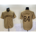 San Diego Padres #84 Dylan Cease Khaki BFRAILEY Team Logo Stitched Cool Base Jersey