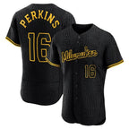 Milwaukee Brewers #16 Blake Perkins Player Black BFRAILEY Snake Skin City Home Limited Elite Stitched Jerseys