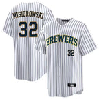 Milwaukee Brewers #32 Jacob Misiorowski Player White BFRAILEY Stripes Limited Game Home Stitched Jerseys