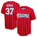 Miami Marlins #37 Anthony Bender Player Red BFRAILEY City Connect Home Game Stitched Jerseys