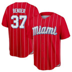 Miami Marlins #37 Anthony Bender Player Red BFRAILEY City Connect Home Game Stitched Jerseys