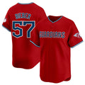 Cleveland Guardians #57 Shane Bieber Red BFRAILEY Alternate Limited Stitched Jersey