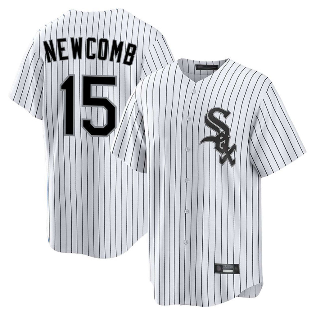 Chicago White Sox #15 Sean Newcomb Player White BFRAILEY Stripe Home Game Stitched Jerseys
