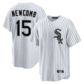 Chicago White Sox #15 Sean Newcomb Player White BFRAILEY Stripe Home Game Stitched Jerseys