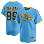 Milwaukee Brewers #99 Gary Sanchez Player Light Blue BFRAILEY City Connect Home Limited Stitched Jerseys