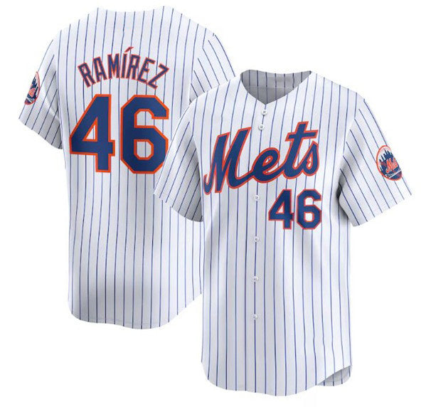 New York Mets #46 Yohan Ramirez White BFRAILEY 2024 Home Limited Stitched Jersey