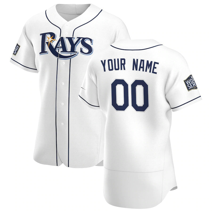 Custom Tampa Bay Rays White BFRAILEY Home 2020 World Series Bound Authentic Player Jersey