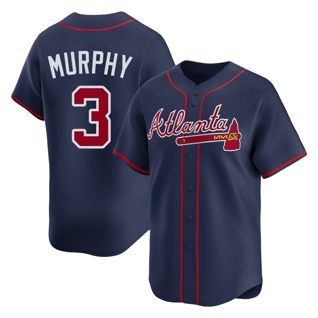 Atlanta Braves #3 Dale Murphy Player Navy BFRAILEY Limited Home Game Stitched Jerseys