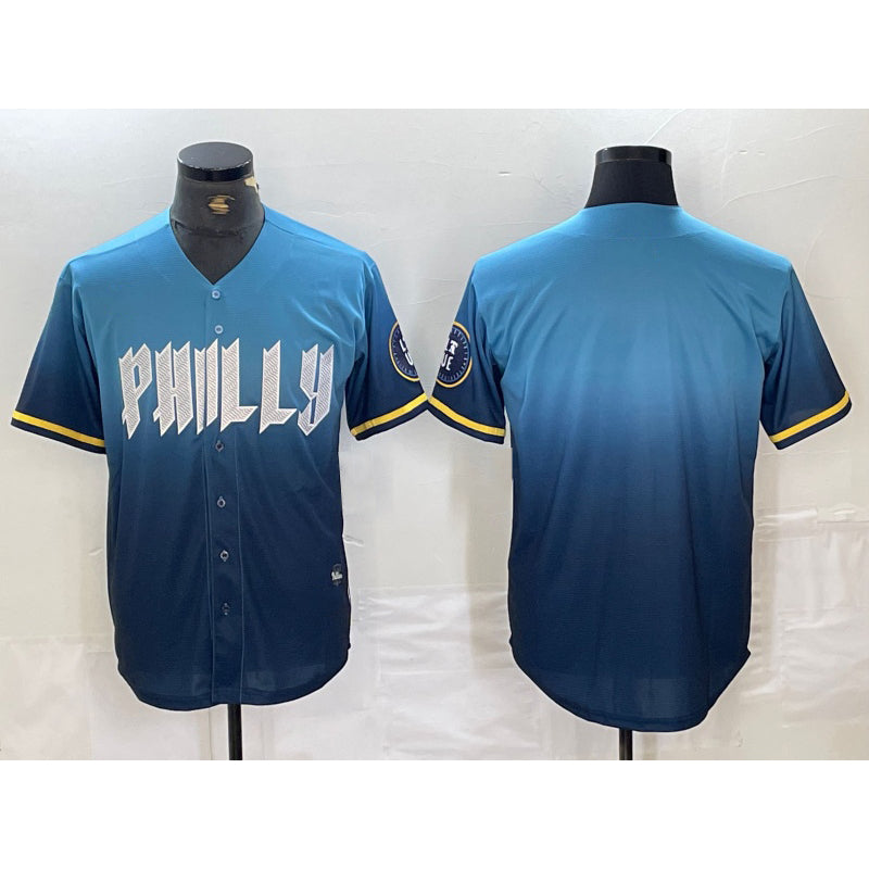 Philadelphia Phillies Blank Blue BFRAILEY 2024 City Connect Limited Stitched Jersey