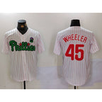 Philadelphia Phillies #45 Zack Wheeler White Green BFRAILEY Cool Base Stitched Jersey 2